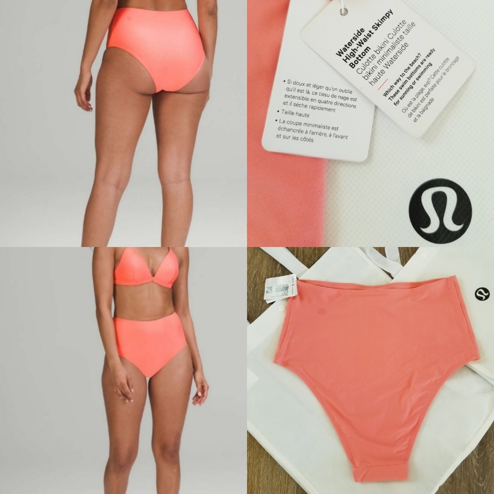 Lululemon Waterside High Waist Skimpy Swim Bikini Bottom Raspberry Creme NWT